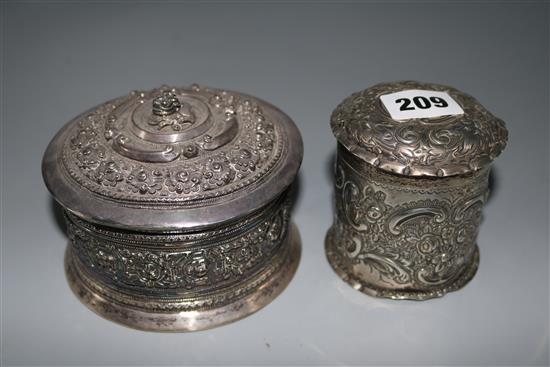 Two silver jars